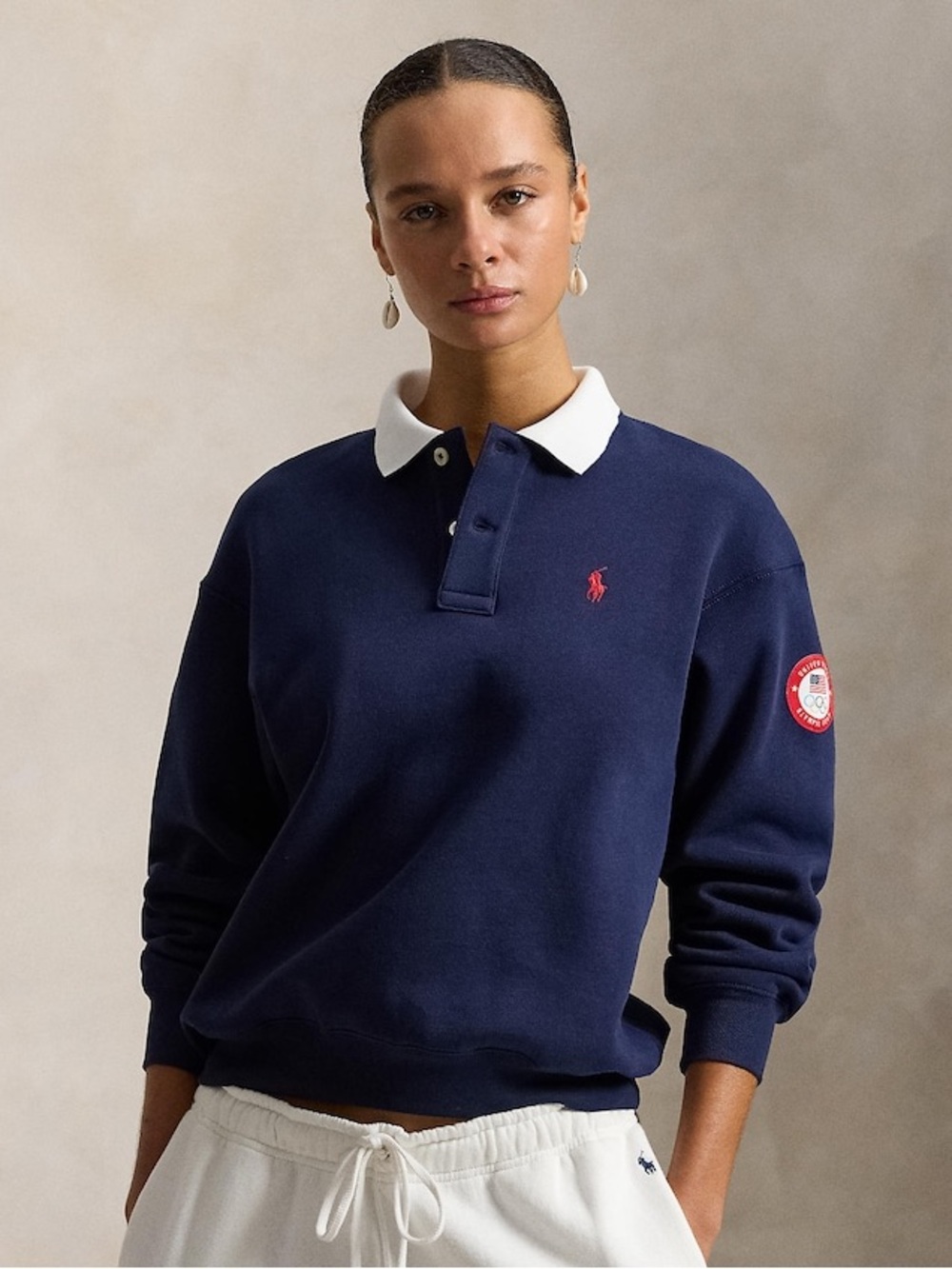 Polo Ralph Lauren Team USA Olympic Polo Fleece Pullover Navy Women’s Size Small